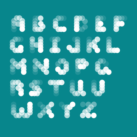 abstract alphabet from bubbles in vector, letteringのイラスト素材