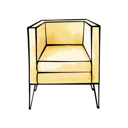 home armchair sketch. Item for home interior . vector illustration. Contour drawing of the chairのイラスト素材