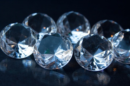 Diamonds on a black background.の写真素材