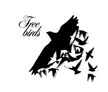 Abstract mosaic of birds. Flying Birds. Vectorのイラスト素材