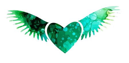 Watercolor heart. Vector illustrationのイラスト素材