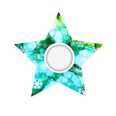 Abstract star with a round frame. Vector illustrationのイラスト素材