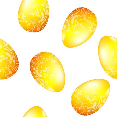 A seamless backdrop of Easter eggs. Vector illustrationのイラスト素材