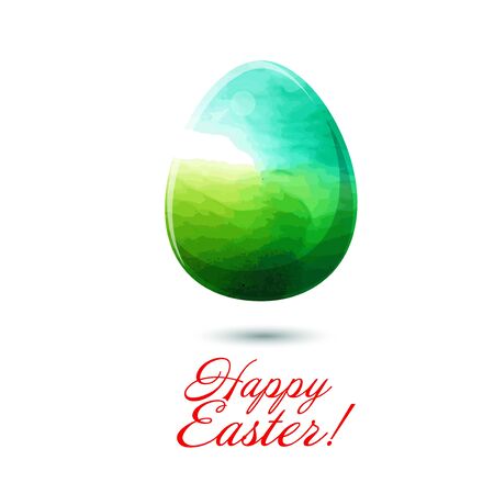 Watercolor egg. Happy Easter. Vector illustrationのイラスト素材