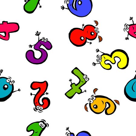 Colorful funny figures with eyes and cookies. Vector illustrationのイラスト素材