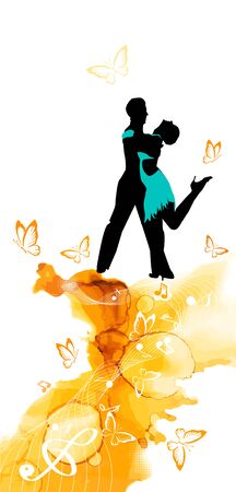 Abstraction Ballroom dancing. Dancing couple in love. Vectorのイラスト素材