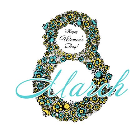 Postcard from March 8. Vector illustrationのイラスト素材