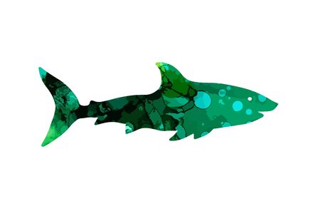 The silhouette of the shark is terrible. Vector illustrationのイラスト素材