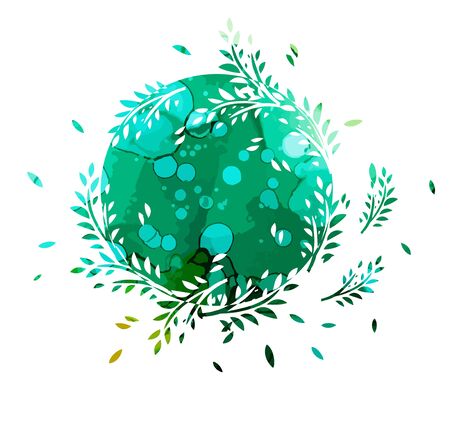 Round frame of twigs. Vector illustrationのイラスト素材