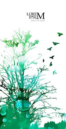 The silhouette of the landscape of nature. Vector illustrationのイラスト素材