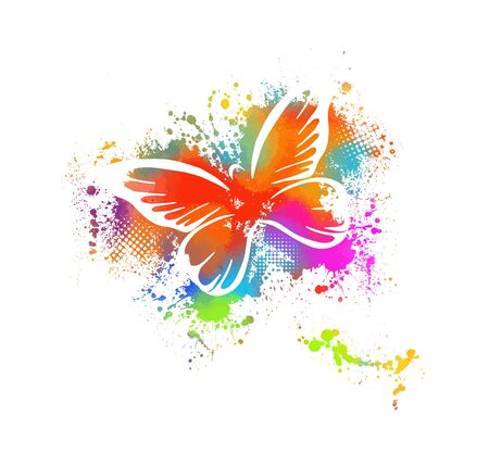 A colored butterfly. Vector illustrationのイラスト素材