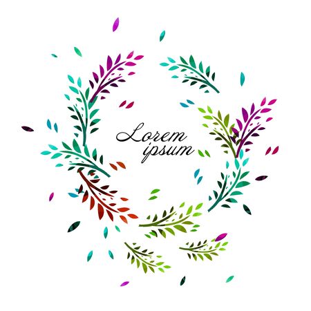 Round frame of twigs. Vector illustrationのイラスト素材