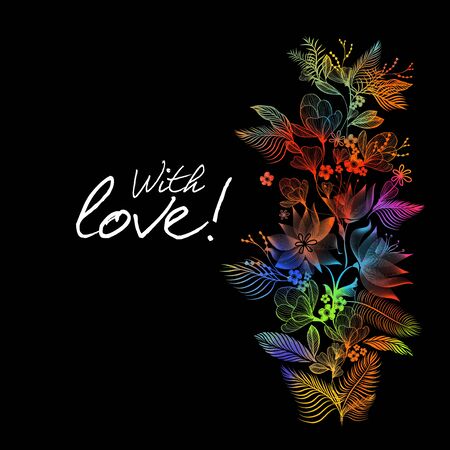 A multi-colored flowering abstraction for a postcard. Vector illustrationのイラスト素材