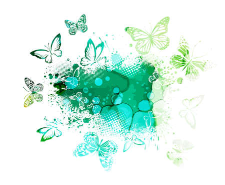 Abstract multicolor background with paint drops and copy space, vectorのイラスト素材