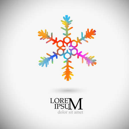 A multi-colored abstraction of a snowflake. Vector illustrationのイラスト素材