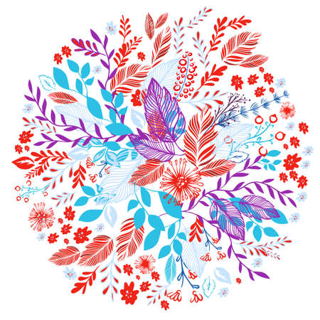 Beautiful Floral abstraction in a circle. Vector illustrationのイラスト素材