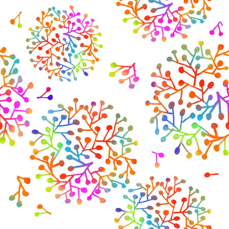 A seamless background with colorful flowers. Vector illustrationのイラスト素材