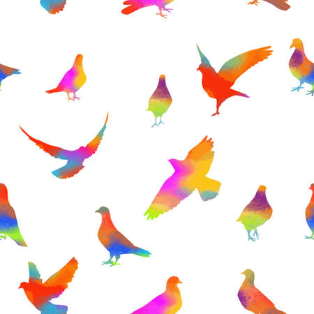 The seamless background of the pigeons. Vector illustrationのイラスト素材
