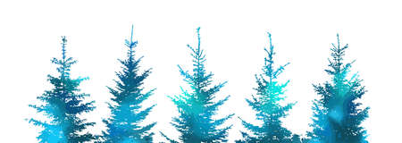 Merry Christmas. Winter forest. Vector illustrationのイラスト素材