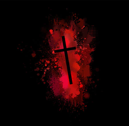 Bloody cross. Vector illustrationのイラスト素材