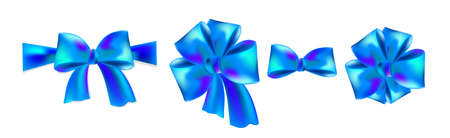 A set of blue bows. Vector illustrationのイラスト素材