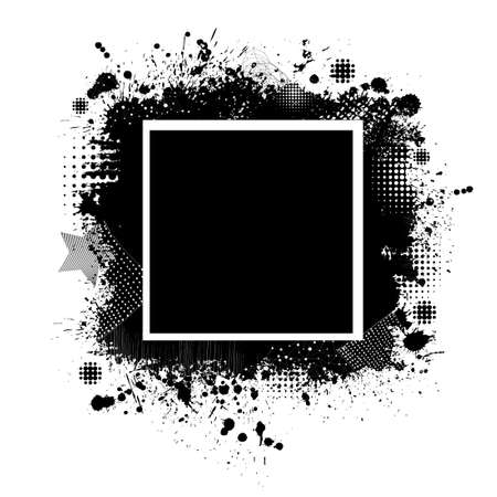 Brush stroke isolated on white background. Black paint brush. Grunge texture stroke line. Art ink dirty design. Border for artistic shape, paintbrush element. Brushstroke graphic Vector illustrationのイラスト素材