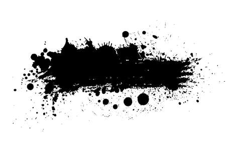Brush stroke isolated on white background. Black paint brush. Grunge texture stroke line. Art ink dirty design. Border for artistic shape, paintbrush element. Brushstroke graphic Vector illustrationのイラスト素材