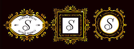 Multi-colored vintage frame with butterflies. Vector illustrationのイラスト素材