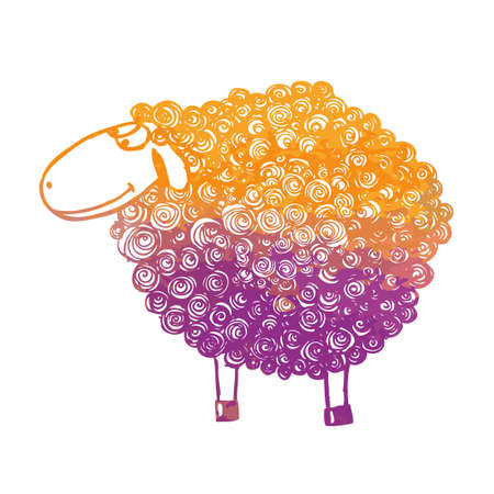 Colorful lamb. Vector illustrationのイラスト素材