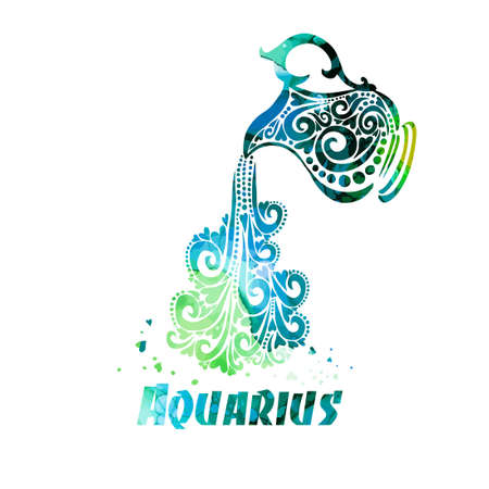 Zodiac signs - Aquarius (colored)のイラスト素材