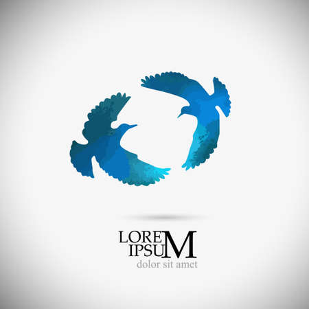 Bird watercolor. A flock of colorful birds. Vectorのイラスト素材