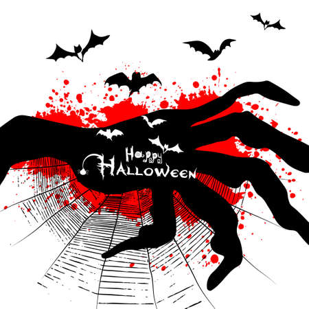 The hand of the monster. Blood stains. Vector illustrationのイラスト素材