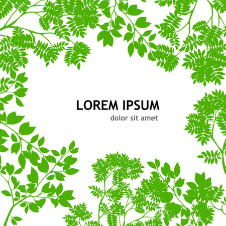Round frame made from leaves. Floral frame. Vector illustrationのイラスト素材