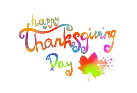Happy Thanksgiving lettering. Vector backgroundのイラスト素材
