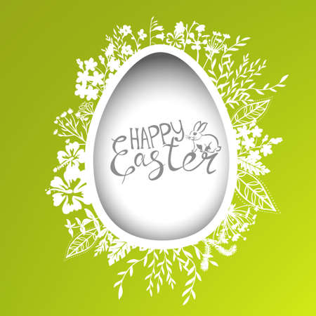 Easter egg frame for greeting cardのイラスト素材