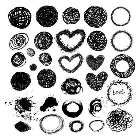 Set of elements from doodle lines. Sketching. Vector illustrationのイラスト素材