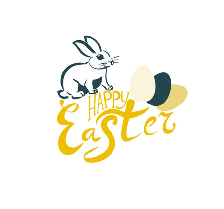 easter vintage lettering backgroundのイラスト素材