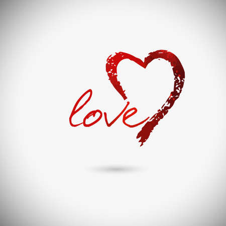 Brush heart object. Vector illustrationのイラスト素材