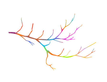 A multi-colored bare tree branch. Vector illustrationのイラスト素材