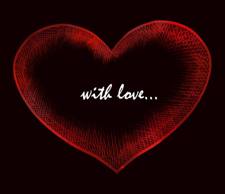 Heart shaded. Happy Valentines Day. Vector illustrationのイラスト素材