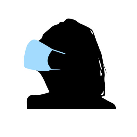 Woman in a medical mask. Vector illustrationのイラスト素材