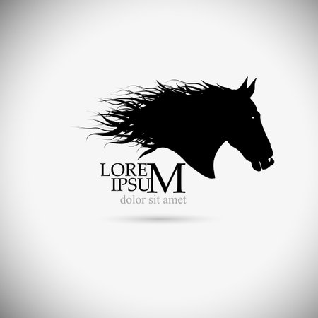 Horse face. Tattoo. Vector illustrationのイラスト素材