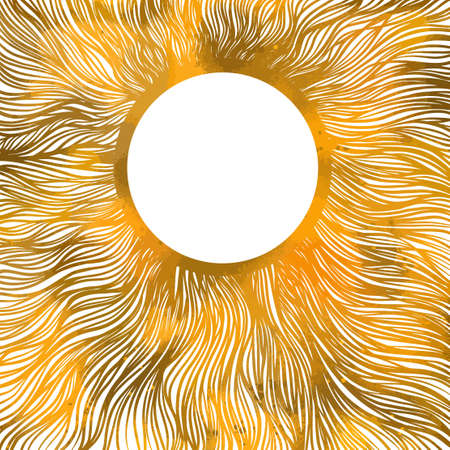 Yellow background. Solar graphic rays. Vector illustration