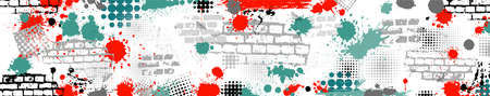 Horizontal background from blots. Long vintage background . Vector illustrationのイラスト素材