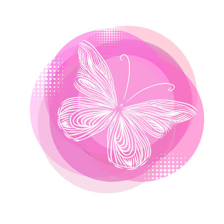 Symbol logo pink butterflys. Vector illustrationのイラスト素材