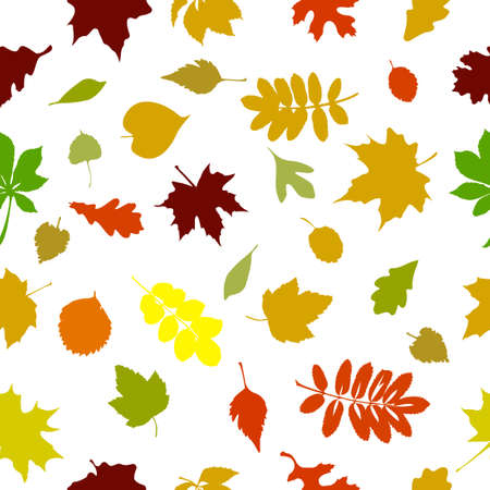 Abstraction of autumn leaves. A seamless background Vector illustrationのイラスト素材