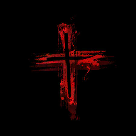 Bloody cross. Vector illustrationのイラスト素材