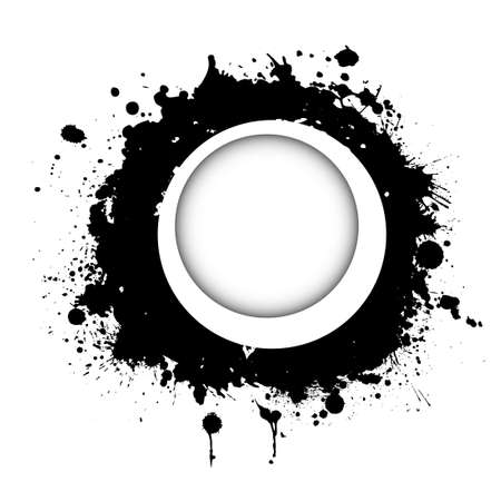 a curved frame of black paint spots. Vector illustrationのイラスト素材