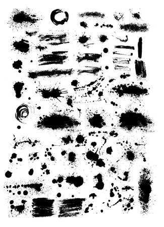 Paint stains black blotch background. Vectorのイラスト素材