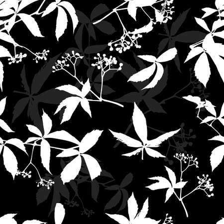 Monochrome seamless background. Decorative grapes. Vector illustrationのイラスト素材